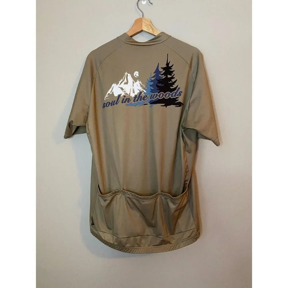 MALOJA Mens SS Zip Cycling Bike Jersey in Tan Pockets Size XXL Soul in the Woods - Picture 11 of 16